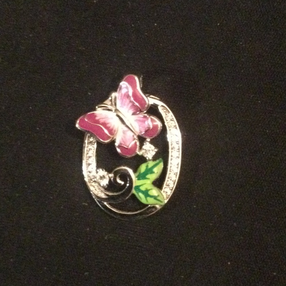 Sterling Silver Butterfly CZ Pendant